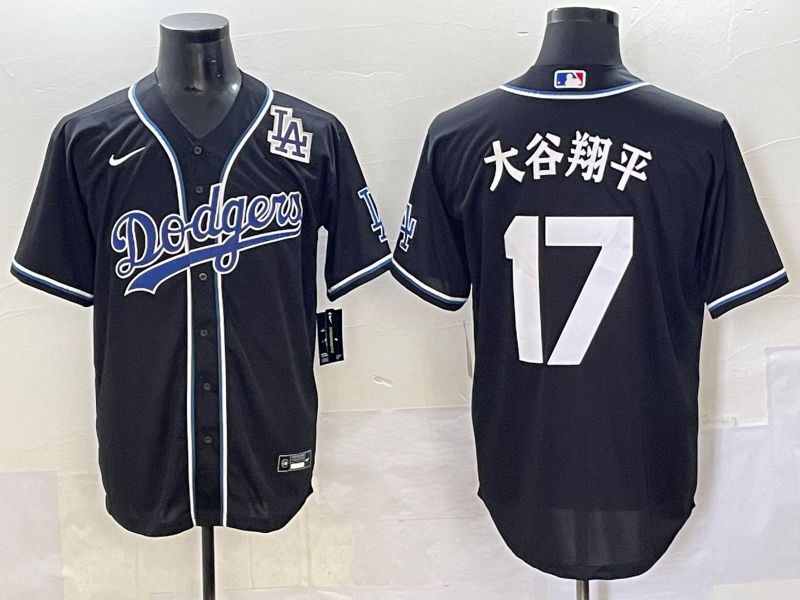 Men 2025 Los Angeles Dodgers #17 Ohtani Black Three generations Fashion Nike MLB Jersey style 70411